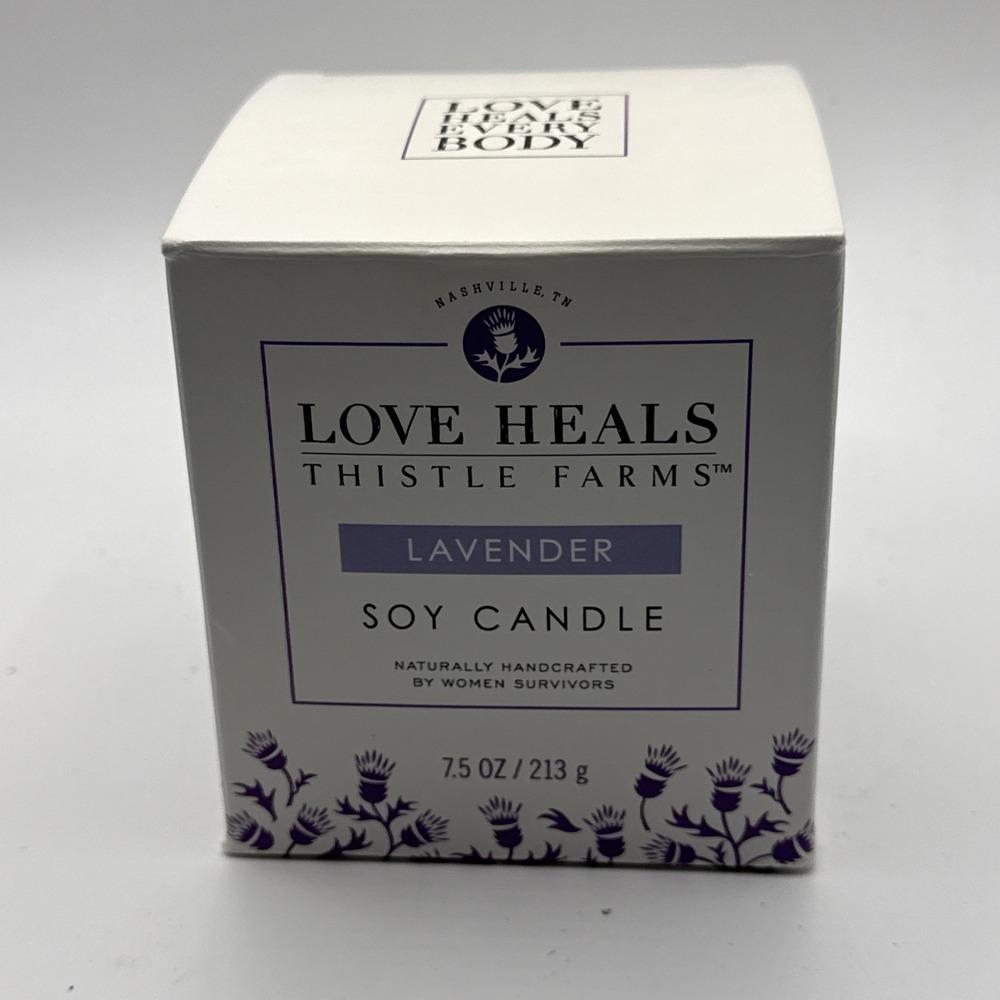 Thistle Farms Love Heals Lavender Soy Candle 7.5 oz New Unburned